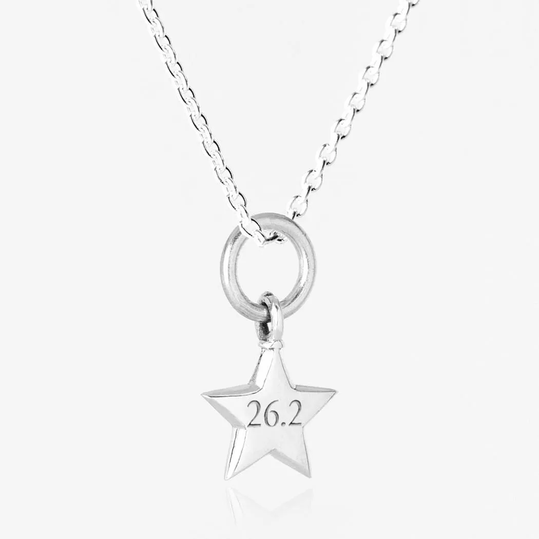 Sterling Silver 26.2 Star Marathon Necklace 3 Sterling Silver 26.2 Star Marathon Necklace