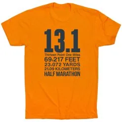 Running Short Sleeve T-Shirt - 13.1 Math Miles 23 Running Short Sleeve T-Shirt - 13.1 Math Miles -goneforarun Sales 2023 tr 42033 ORANGE FLAT