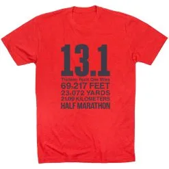 Running Short Sleeve T-Shirt - 13.1 Math Miles 24 Running Short Sleeve T-Shirt - 13.1 Math Miles -goneforarun Sales 2023 tr 42033 RED FLAT