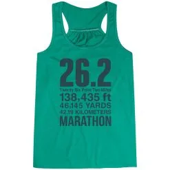 Flowy Racerback Tank Top - 26.2 Math Miles -goneforarun Sales 2023 tr 42041 GREEN MAIN