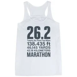 Flowy Racerback Tank Top - 26.2 Math Miles -goneforarun Sales 2023 tr 42041 WHITE MAIN