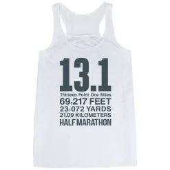 Flowy Racerback Tank Top - 13.1 Math Miles -goneforarun Sales 2023 tr 42042 WHITE MAIN