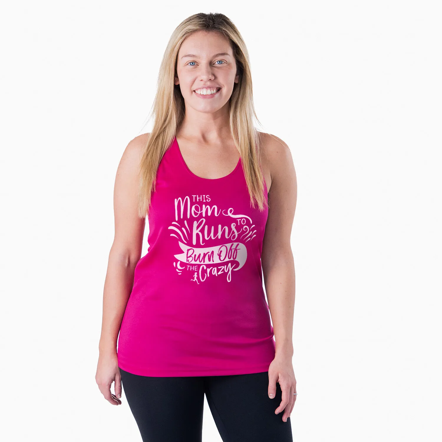 Women's Racerback Performance Tank Top - This Mom Runs To Burn Off The Crazy 4 Women's Racerback Performance Tank Top - This Mom Runs To Burn Off The Crazy - Image 2