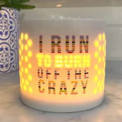 Soleil Home™ Running Porcelain Candle Holder - I Run To Burn Off The Crazy -goneforarun Sales 2023 tr 42128 LIFESTYLE 3