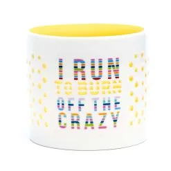 Soleil Home™ Running Porcelain Candle Holder - I Run To Burn Off The Crazy