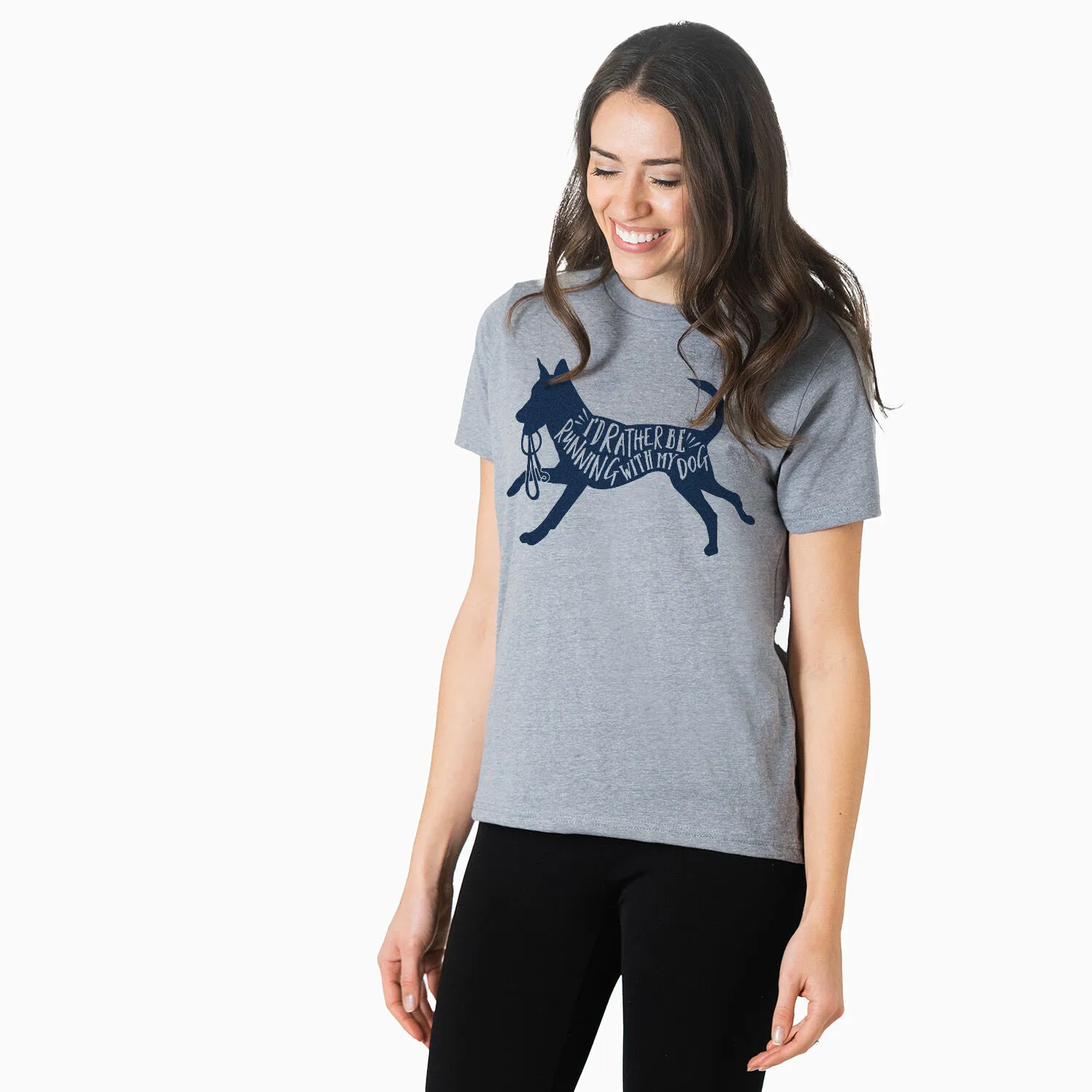 Running Short Sleeve T-Shirt - I'd Rather Be Running With My Dog 5 Running Short Sleeve T-Shirt - I'd Rather Be Running With My Dog - Image 3