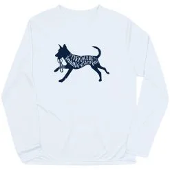 Long Sleeve Performance Tee - I'd Rather Be Running With My Dog -goneforarun Sales 2023 tr 42174 WHITE FLAT