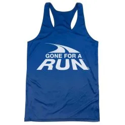 Women's Racerback Performance Tank Top - Gone For A Run® White Logo