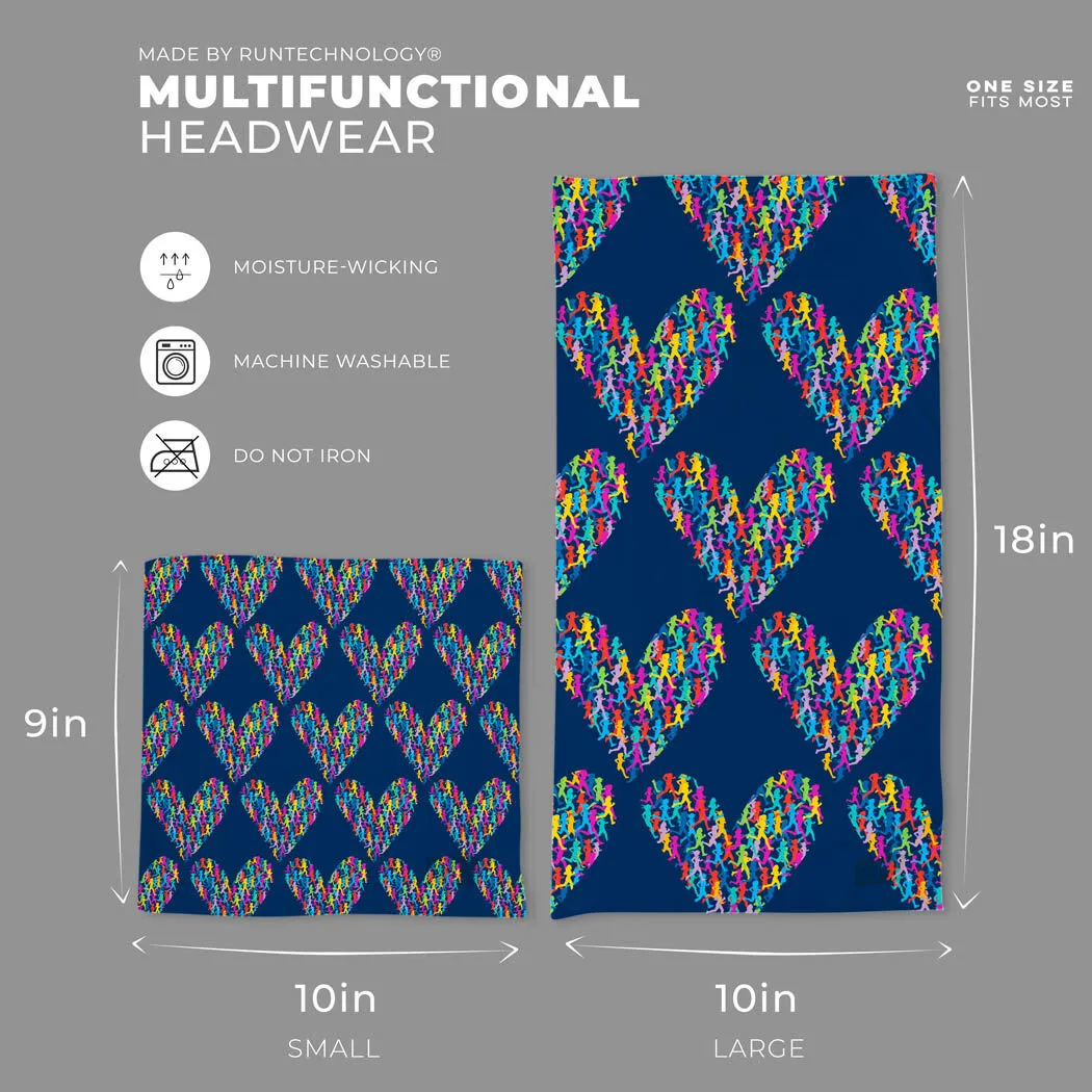 Running Multifunctional Headwear - Heart With Runners Repeat RokBAND 4 Running Multifunctional Headwear - Heart With Runners Repeat RokBAND - Image 2