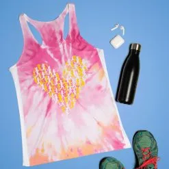 Women's Performance Tank Top - Heart With Runners Tie-Dye -goneforarun Sales 2023 tr 42442 FLATLAY