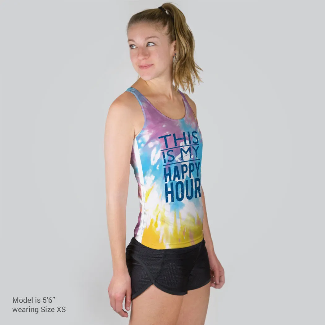 Women's Performance Tank Top - This Is My Happy Hour Tie-Dye 5 Women's Performance Tank Top - This Is My Happy Hour Tie-Dye - Image 3