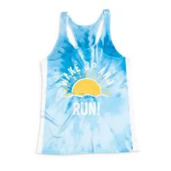 Women's Performance Tank Top - Wake Up And Run Tie-Dye