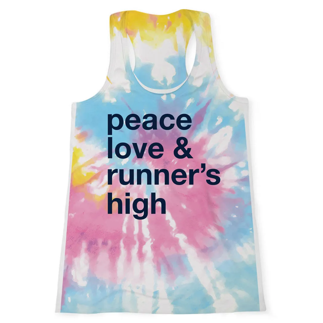 Women's Performance Tank Top - Peace Love & Runner's High Tie-Dye 3 Women's Performance Tank Top - Peace Love & Runner's High Tie-Dye