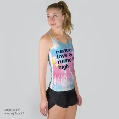 Women's Performance Tank Top - Peace Love & Runner's High Tie-Dye 10 Women's Performance Tank Top - Peace Love & Runner's High Tie-Dye -goneforarun Sales 2023 tr 42455 MODELFRONT