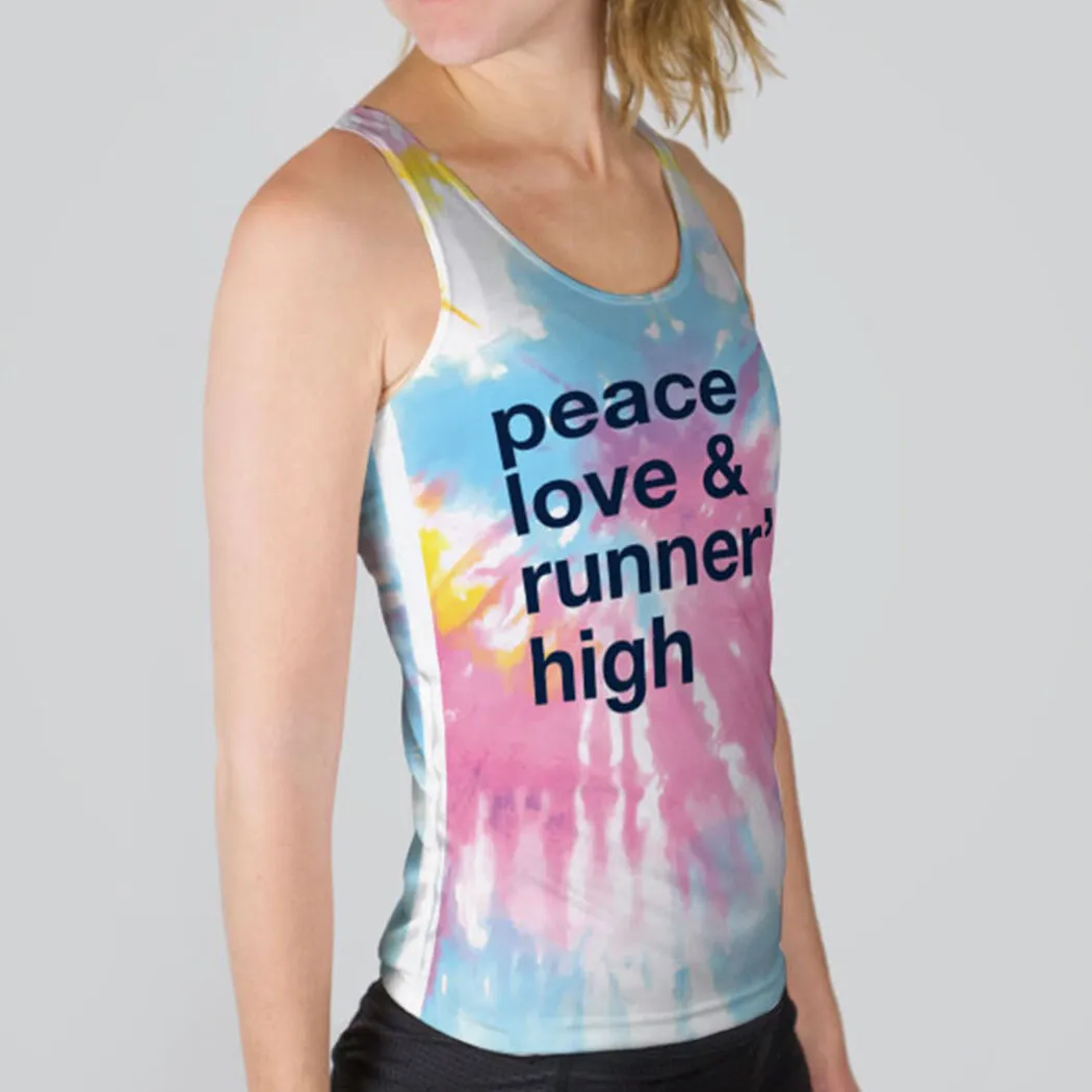 Women's Performance Tank Top - Peace Love & Runner's High Tie-Dye 4 Women's Performance Tank Top - Peace Love & Runner's High Tie-Dye - Image 2