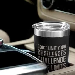 Running 20oz. Double Insulated Tumbler - Don't Limit Your Challenges -goneforarun Sales 2023 tr 42698 BLACK CAR