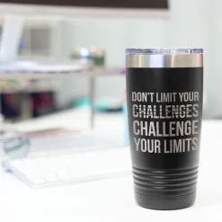 Running 20oz. Double Insulated Tumbler - Don't Limit Your Challenges -goneforarun Sales 2023 tr 42698 BLACK DESK