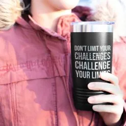 Running 20oz. Double Insulated Tumbler - Don't Limit Your Challenges -goneforarun Sales 2023 tr 42698 BLACK MODEL
