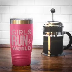 Running 20oz. Double Insulated Tumbler - Girls Run The World® -goneforarun Sales 2023 tr 42699 PINK COFFEE