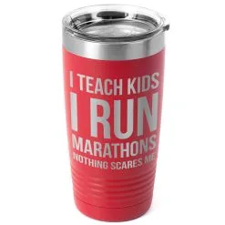 Running 20oz. Double Insulated Tumbler - I Teach Kids I Run Marathons -goneforarun Sales 2023 tr 42701 RED MAIN