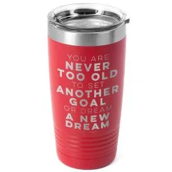 Running 20oz. Double Insulated Tumbler - Never Too Old -goneforarun Sales 2023 tr 42704 RED MAIN