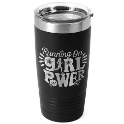 Running 20oz. Double Insulated Tumbler - Running On Girl Power -goneforarun Sales 2023 tr 42707 BLACK MAIN