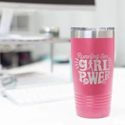 Running 20oz. Double Insulated Tumbler - Running On Girl Power -goneforarun Sales 2023 tr 42707 PINK DESK