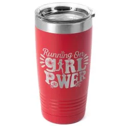 Running 20oz. Double Insulated Tumbler - Running On Girl Power -goneforarun Sales 2023 tr 42707 RED MAIN