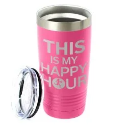 Running 20oz. Double Insulated Tumbler - This Is My Happy Hour -goneforarun Sales 2023 tr 42711 PINK ALTMAIN
