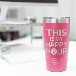 Running 20oz. Double Insulated Tumbler - This Is My Happy Hour -goneforarun Sales 2023 tr 42711 PINK DESK