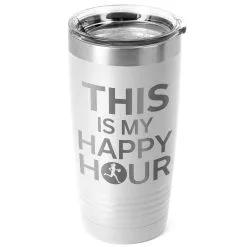 Running 20oz. Double Insulated Tumbler - This Is My Happy Hour -goneforarun Sales 2023 tr 42711 WHITE MAIN