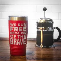 Running 20oz. Double Insulated Tumbler - We Run Free 18 Running 20oz. Double Insulated Tumbler - We Run Free -goneforarun Sales 2023 tr 42713 RED COFFEE