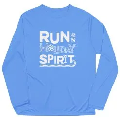 Men's Running Long Sleeve Performance Tee - Run On Holiday Spirit -goneforarun Sales 2023 tr 42872 LIGHTBLUE FLAT