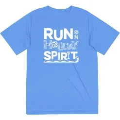 Men's Running Short Sleeve Performance Tee - Run On Holiday Spirit -goneforarun Sales 2023 tr 42873 LIGHTBLUE FLAT