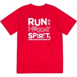 Men's Running Short Sleeve Performance Tee - Run On Holiday Spirit