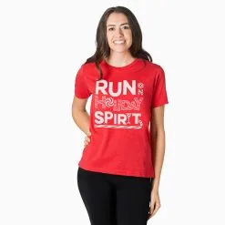 Running Short Sleeve T- Shirt - Run On Holiday Spirit -goneforarun Sales 2023 tr 42876 RED FEMALEGFAR
