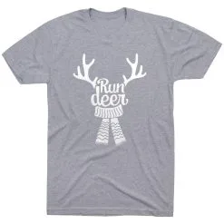 Running Short Sleeve T- Shirt - Run Deer -goneforarun Sales 2023 tr 42973 GRAY FLAT