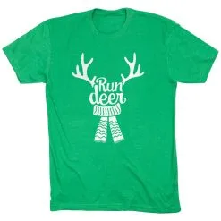 Running Short Sleeve T- Shirt - Run Deer -goneforarun Sales 2023 tr 42973 GREEN FLAT