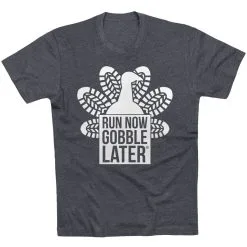 Running Short Sleeve T- Shirt - Thanksgiving Run -goneforarun Sales 2023 tr 42974 CHARCOAL FLAT