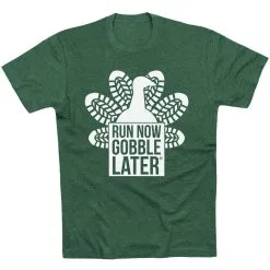 Running Short Sleeve T- Shirt - Thanksgiving Run -goneforarun Sales 2023 tr 42974 FORESTGREEN FLAT