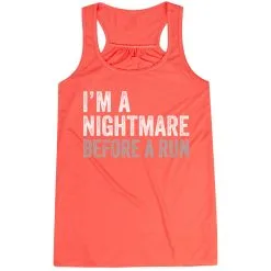 Flowy Racerback Tank Top - I'm A Nightmare Before A Run® Bold -goneforarun Sales 2023 tr 43203 CORAL MAIN