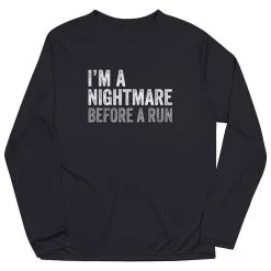 Men's Running Long Sleeve Tech Tee - I'm A Nightmare Before A Run® Bold