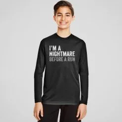 Men's Running Long Sleeve Tech Tee - I'm A Nightmare Before A Run® Bold -goneforarun Sales 2023 tr 43207 BLACK YOUTH