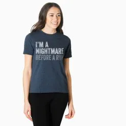 Running Short Sleeve T-Shirt - I'm A Nightmare Before A Run® Bold -goneforarun Sales 2023 tr 43215 NAVY FEMALEGFAR