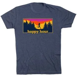 Running Short Sleeve T-Shirt - Happy Hour -goneforarun Sales 2023 tr 43216 NAVY FLAT