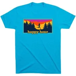 Running Short Sleeve T-Shirt - Happy Hour -goneforarun Sales 2023 tr 43216 TURQUOISE FLAT