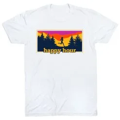 Running Short Sleeve T-Shirt - Happy Hour -goneforarun Sales 2023 tr 43216 WHITE FLAT
