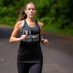 Women's Racerback Performance Tank Top - I'm A Nightmare Before A Run® Bold -goneforarun Sales 2023 tr 43231 BLACK MODEL