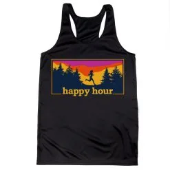 Women's Racerback Performance Tank Top - Happy Hour -goneforarun Sales 2023 tr 43232 BLACK MAIN