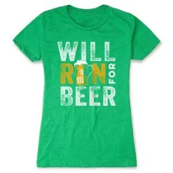 Women's Everyday Runners Tee - Will Run For Beer -goneforarun Sales 2023 tr 43262 GREEN
